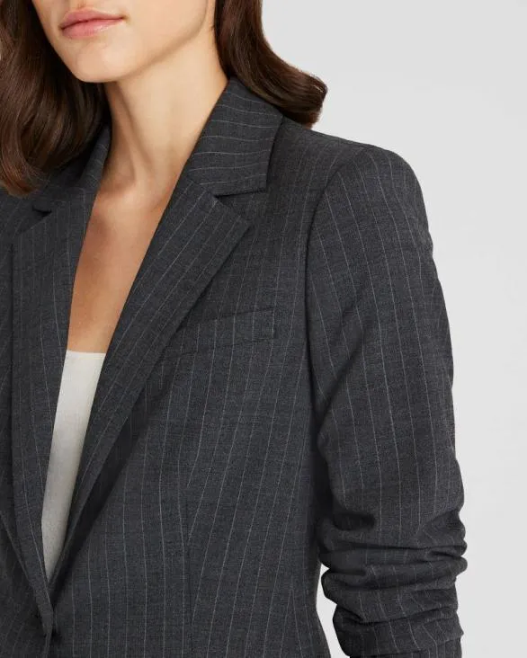 Club Monaco Blazers and Suiting Cutaway Borrem Pinstripe Blazer Charcoal Base 8211 Women