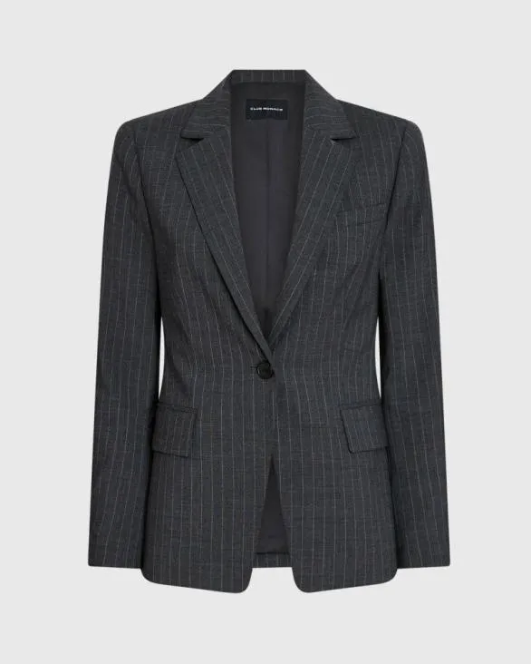Club Monaco Blazers and Suiting Cutaway Borrem Pinstripe Blazer Charcoal Base 8211 Women