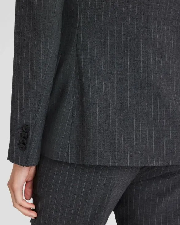 Club Monaco Blazers and Suiting Cutaway Borrem Pinstripe Blazer Charcoal Base 8211 Women
