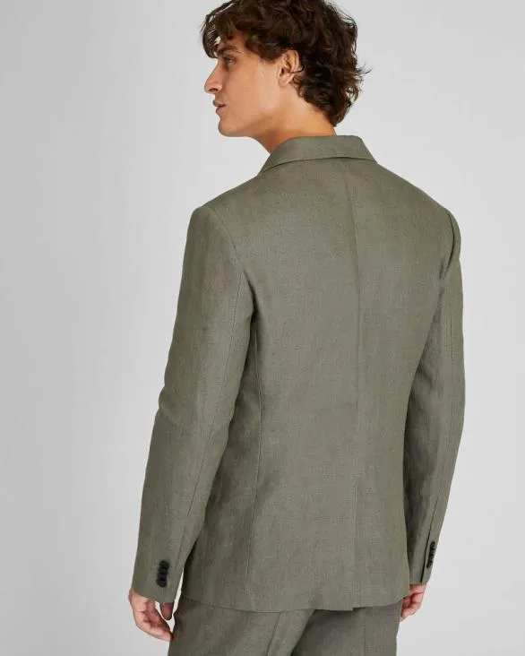 Club Monaco Blazers and Suiting Linen Suit Blazer Olive 8211 Men