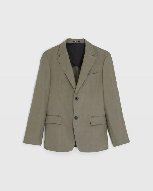 Club Monaco Blazers and Suiting Linen Suit Blazer Olive 8211 Men