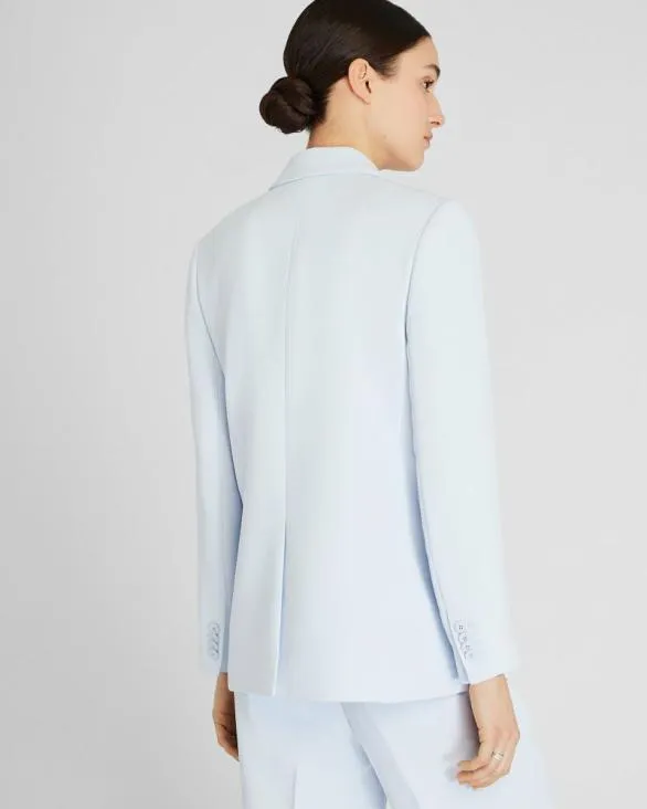 Club Monaco Blazers and Suiting Relaxed SingleBreasted Crepe Blazer Sky Light 8211 Women