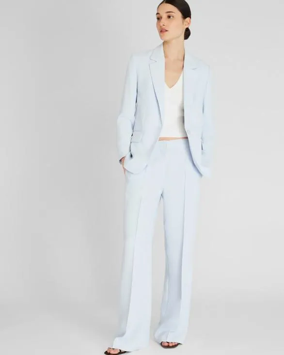 Club Monaco Blazers and Suiting Relaxed SingleBreasted Crepe Blazer Sky Light 8211 Women