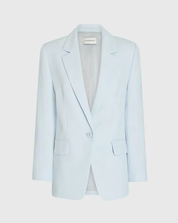 Club Monaco Blazers and Suiting Relaxed SingleBreasted Crepe Blazer Sky Light 8211 Women