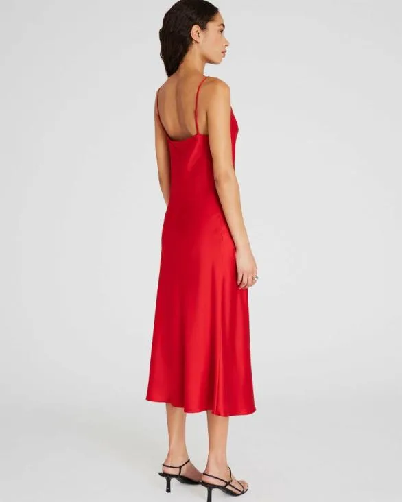 Club Monaco Dresses and Jumpsuits Cowl Neck Silk Midi Dress Red 8211 Women