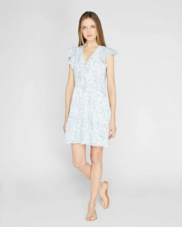 Club Monaco Dresses and Jumpsuits Flutter Sleeve Floral Print Dress Blue Base 8211 Women Club Monaco Dresses and Jumpsuits Flutter Sleeve Floral Print Dress Blue Base 8211 Women