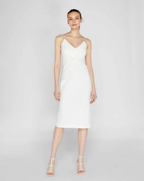 Club Monaco Dresses and Jumpsuits Front Twist Midi Dress White 8211 Women