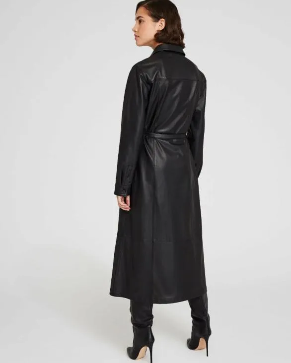 Club Monaco Dresses and Jumpsuits Leather Midi Shirt Dress Black 8211 Women