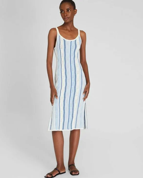 Club Monaco Dresses and Jumpsuits MultiStitch Stripe Dress Blue Stripe 8211 Women Club Monaco Dresses and Jumpsuits MultiStitch Stripe Dress Blue Stripe 8211 Women