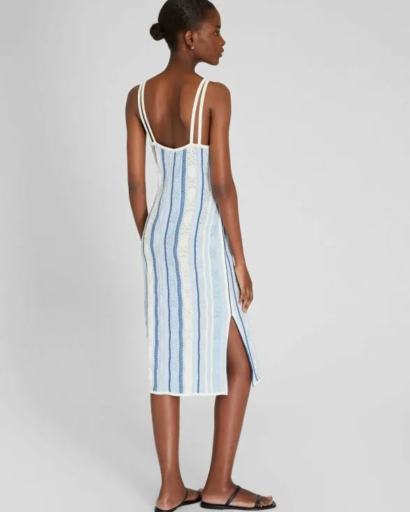 Club Monaco Dresses and Jumpsuits MultiStitch Stripe Dress Blue Stripe 8211 Women