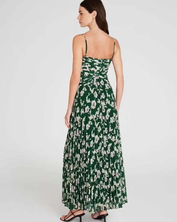 Club Monaco Dresses and Jumpsuits Pleated Occasion Maxi Dress Green Base 8211 Women