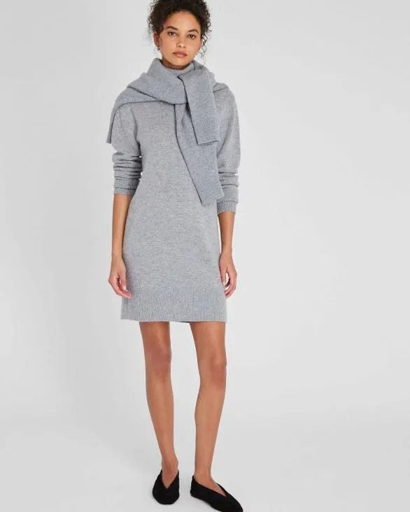 Club Monaco Dresses and Jumpsuits WoolCashmere Blend Mini Turtleneck Dress Medium Heather Grey 8211 Women