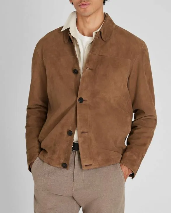 Club Monaco Jackets and Coats Lightweight Suede Jacket Oak 8211 Men