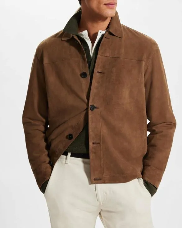 Club Monaco Jackets and Coats Lightweight Suede Jacket Oak 8211 Men