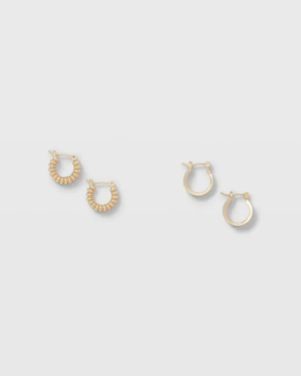 Club Monaco Jewelry Texture Hoop Set Gold 8211 Women