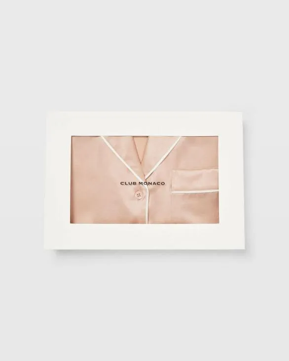 Club Monaco Loungewear Silk ShortSleeve Pajama Set Dusty Rose 8211 Women