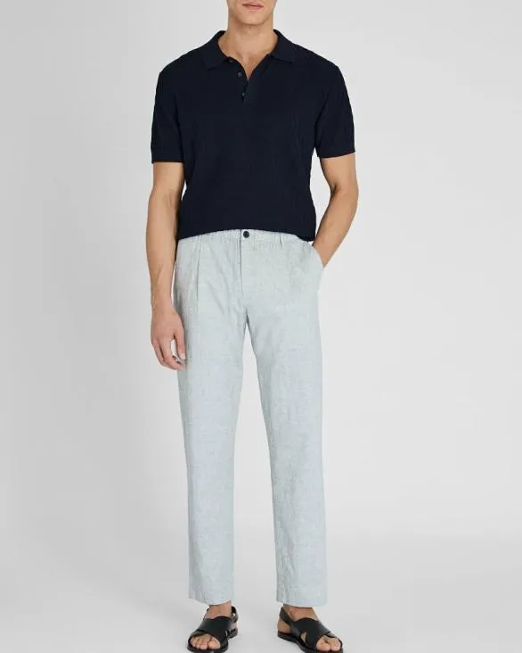 Club Monaco Pants Linen Elasticated Trouser Medium Blue 8211 Men