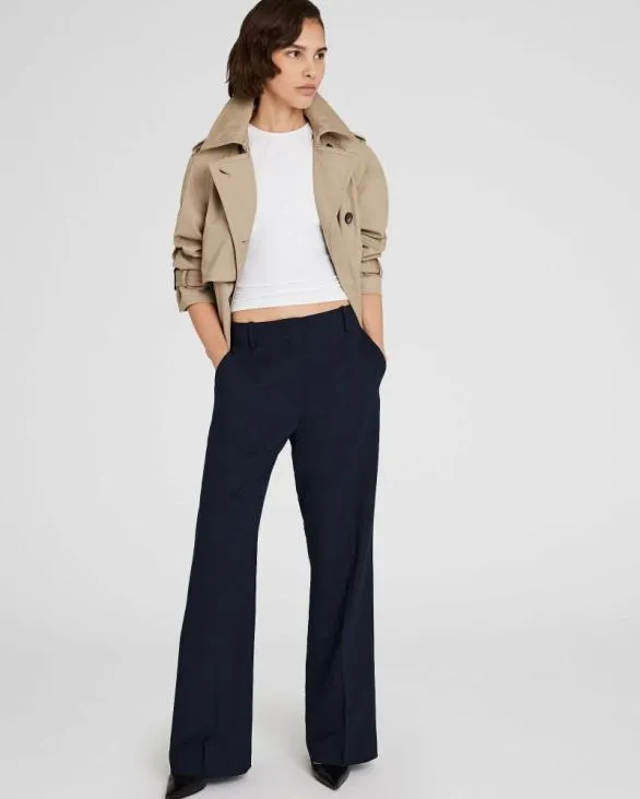 Club Monaco Pants Relaxed Flare Borrem Pant Navy 8211 Women