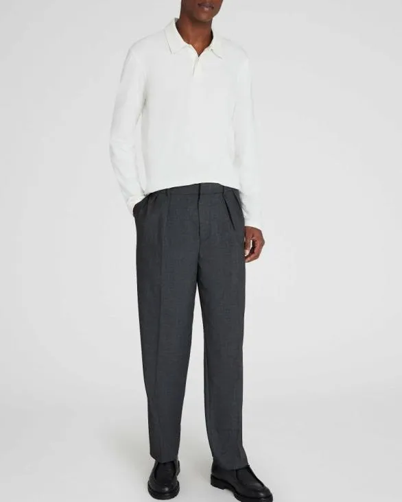 Club Monaco Polos LongSleeve Brushed Cotton Polo Cream 8211 Men