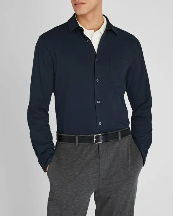Club Monaco Shirts LongSleeve Knit Shirt Navy 8211 Men