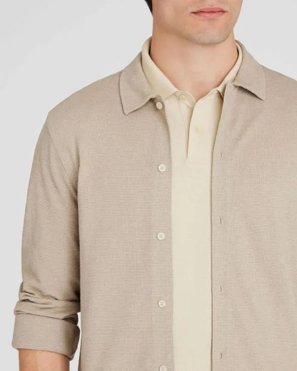 Club Monaco Shirts Relaxed Waffle Knit Shirt Light Tan Mix 8211 Men