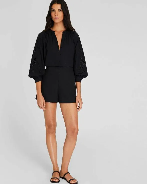 Club Monaco Shorts Textured HighRise Short Black 8211 Women