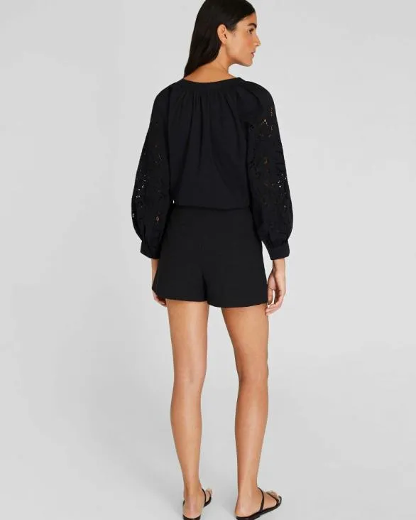 Club Monaco Shorts Textured HighRise Short Black 8211 Women