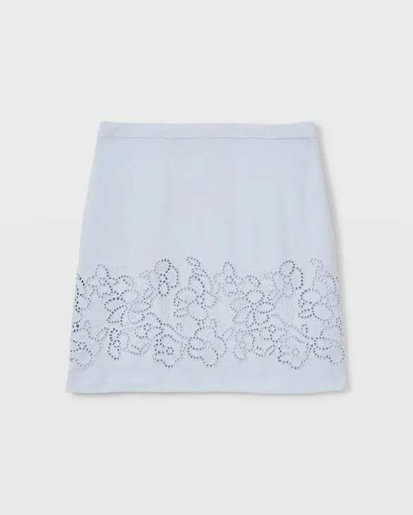Club Monaco Skirts Embroidered Eyelet Mini Skirt Blue Haze 8211 Women