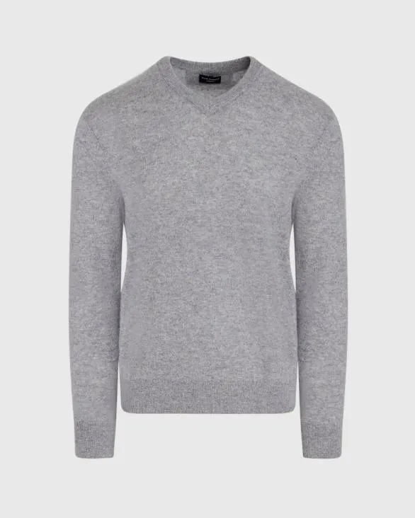 Club Monaco Sweaters Lightweight Cashmere VNeck Sweater Heather Grey 8211 Men