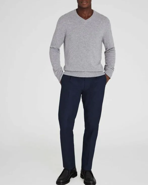 Club Monaco Sweaters Lightweight Cashmere VNeck Sweater Heather Grey 8211 Men
