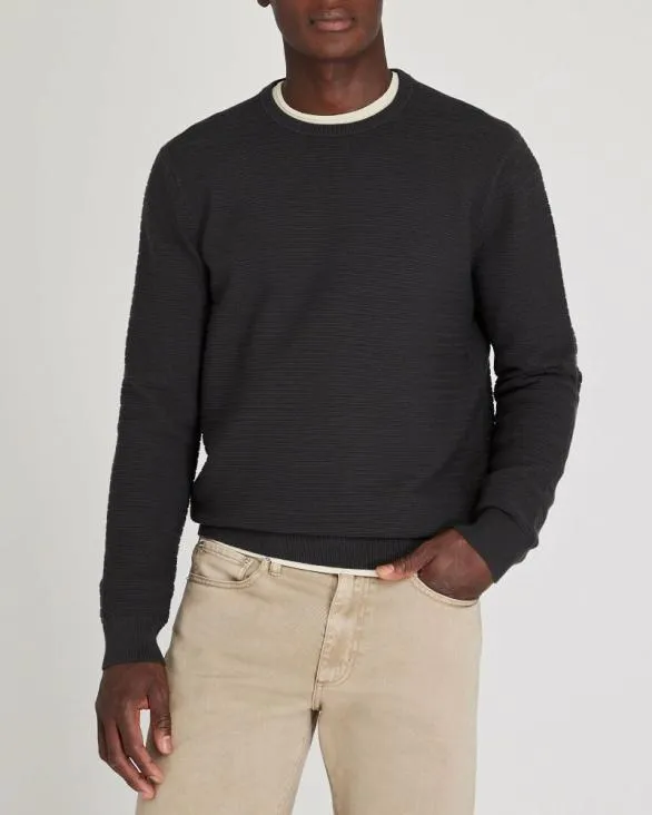 Club Monaco Sweaters Links Stripe Crewneck Black Charcoal 8211 Men