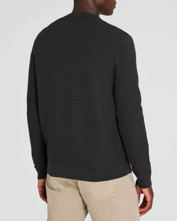 Club Monaco Sweaters Links Stripe Crewneck Black Charcoal 8211 Men