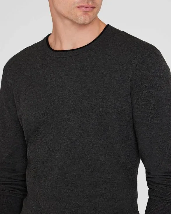 Club Monaco Sweaters LongSleeve Tech Crewneck Dark Charcoal 8211 Men