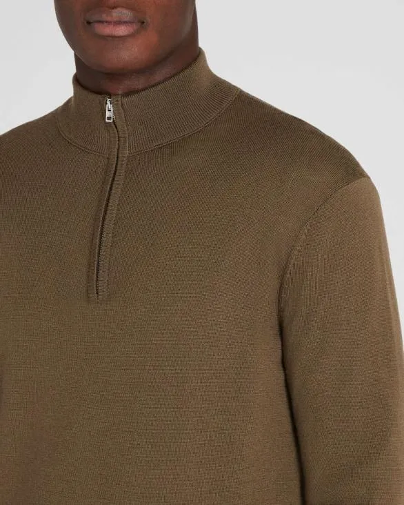 Club Monaco Sweaters Merino QuarterZip Sweater Taupe 8211 Men