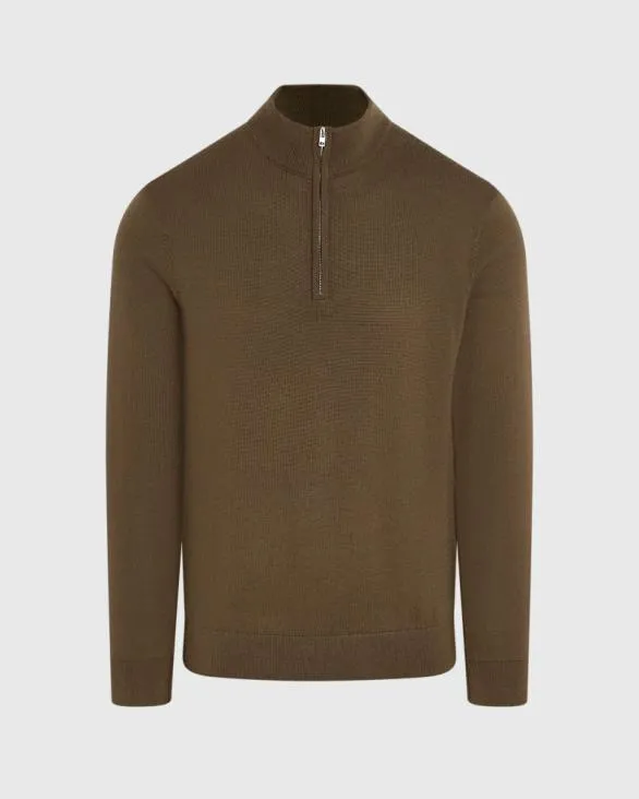Club Monaco Sweaters Merino QuarterZip Sweater Taupe 8211 Men