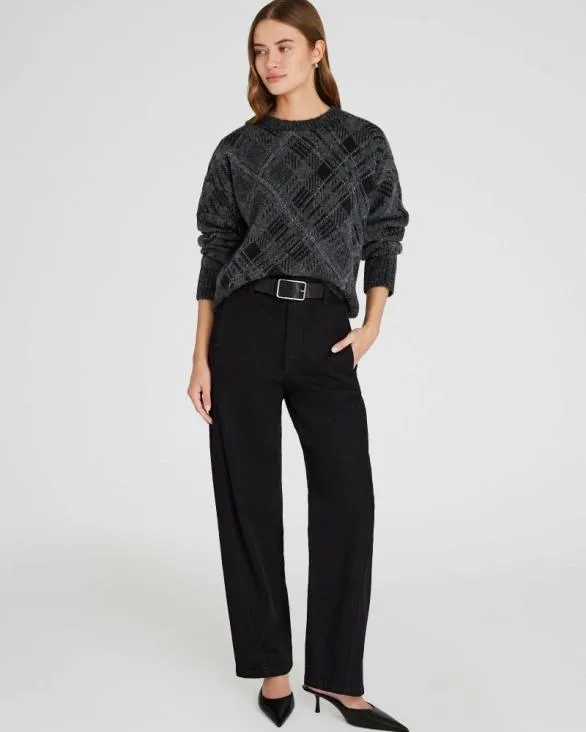 Club Monaco Sweaters Plaid Jacquard Oversized Sweater Grey Mix 8211 Women