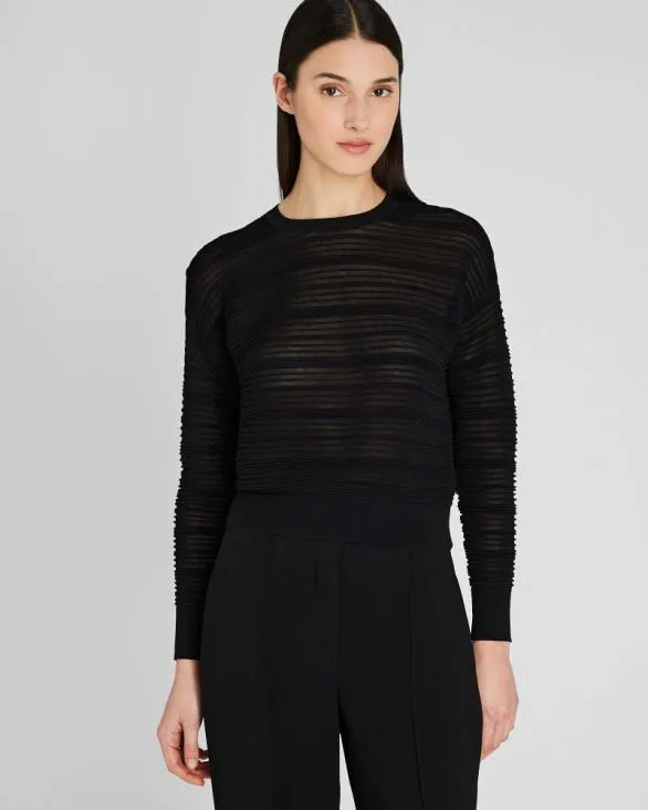 Club Monaco Sweaters Sheer Ottoman Sweater Black 8211 Women