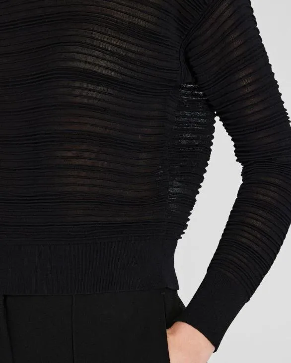 Club Monaco Sweaters Sheer Ottoman Sweater Black 8211 Women
