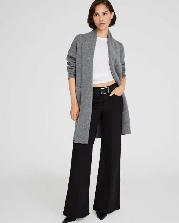 Club Monaco Sweaters Wool Cashmere Wrap Cardigan Charcoal 8211 Women