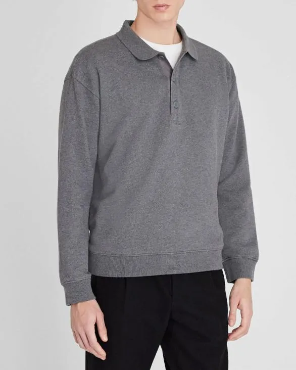Club Monaco Sweatshirts and Lounge Cotton Sweatshirt Polo Charcoal 8211 Men