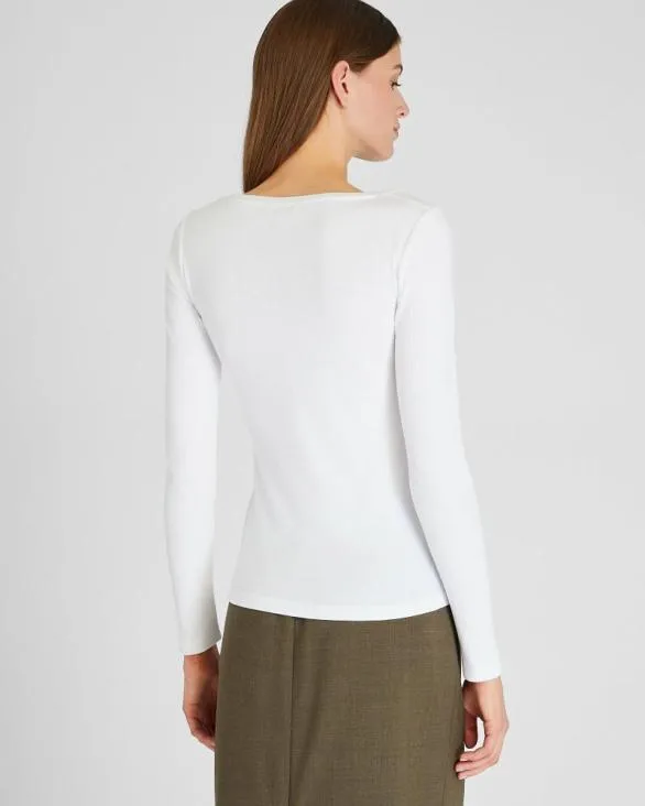 Club Monaco Tees Bowee LongSleeve Scoop Neck Tee White 8211 Women