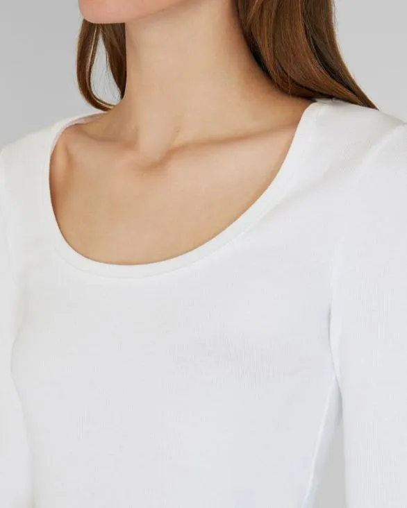 Club Monaco Tees Bowee LongSleeve Scoop Neck Tee White 8211 Women