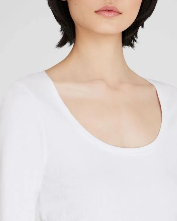 Club Monaco Tees Bowee LongSleeve Scoop Neck Tee White 8211 Women