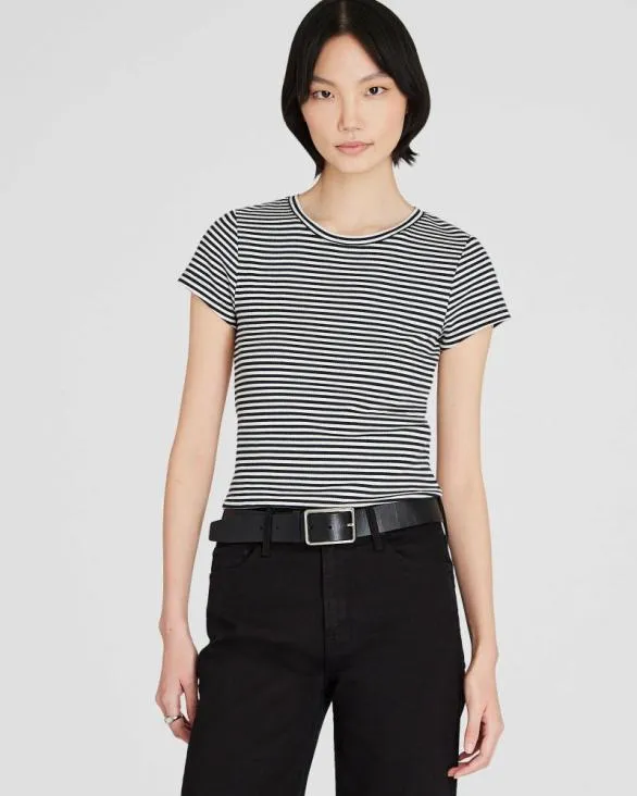 Club Monaco Tees Bowee Tee White Base Stripe 8211 Women