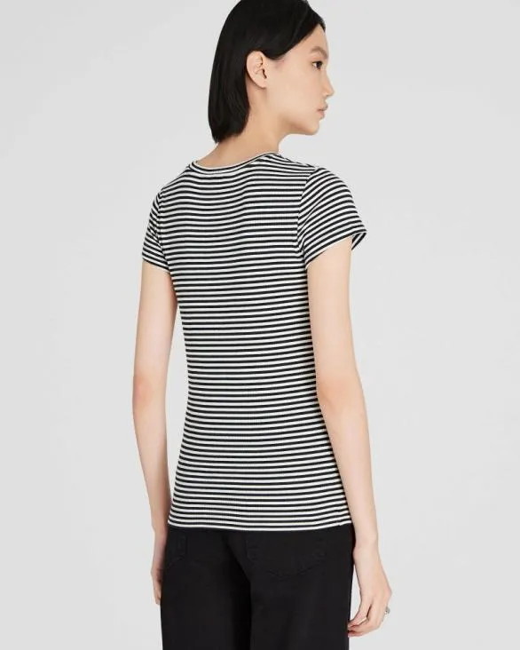 Club Monaco Tees Bowee Tee White Base Stripe 8211 Women
