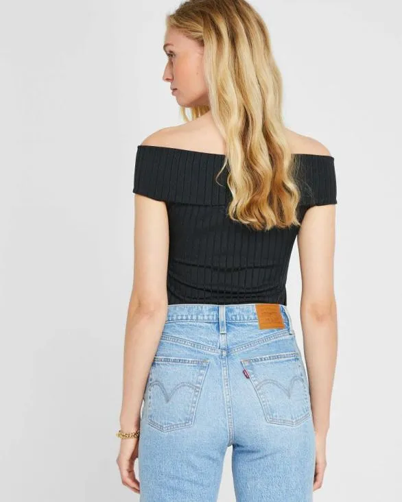 Club Monaco Tops Open VNeck Twist Top Black 8211 Women