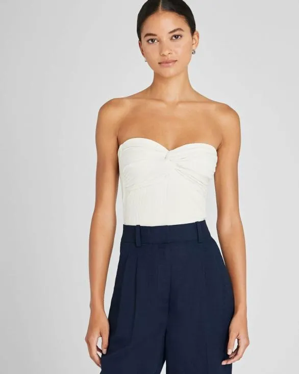 Club Monaco Tops Pliss Bustier Top Antique White 8211 Women