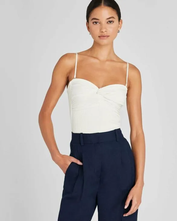 Club Monaco Tops Pliss Bustier Top Antique White 8211 Women
