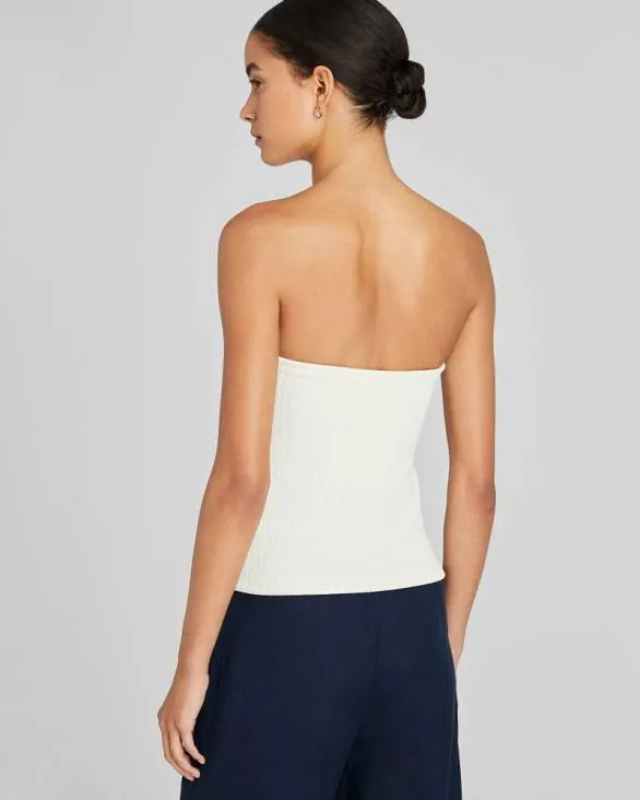 Club Monaco Tops Pliss Bustier Top Antique White 8211 Women