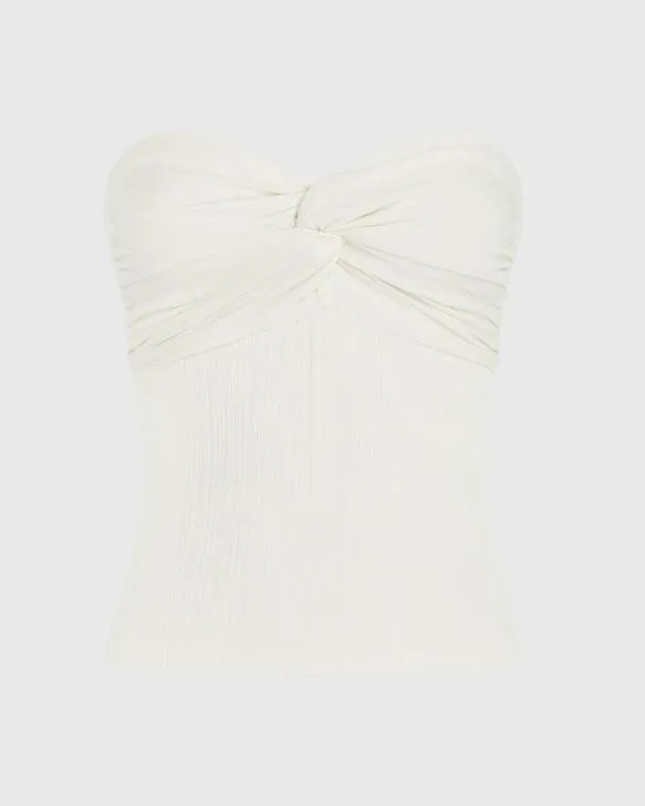 Club Monaco Tops Pliss Bustier Top Antique White 8211 Women